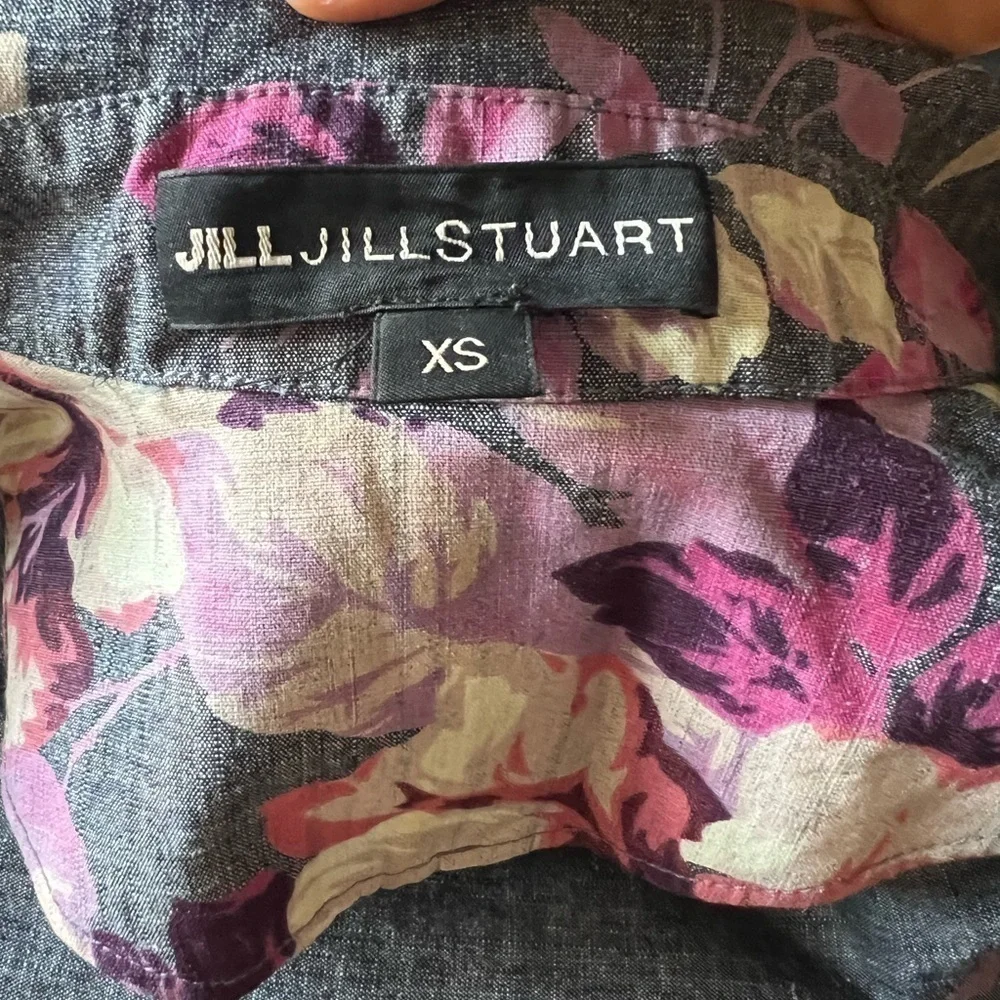 Jill Stuart Jacket/Coat Denim Floral Print Sz xs
